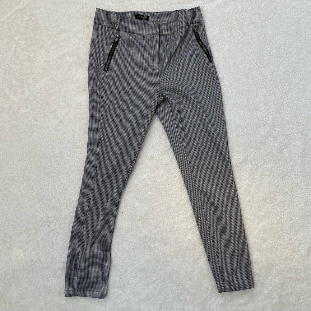 1. State grey printed slim fit formal business pants